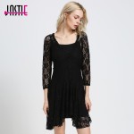 Jastie Summer Style Boho Romantic Sheer Floral Lace Dress V Neck Intimately Flowy Women Dresses (No Lining )8111