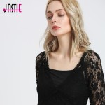 Jastie Summer Style Boho Romantic Sheer Floral Lace Dress V Neck Intimately Flowy Women Dresses (No Lining )8111