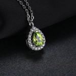 JewelryPalace Pear 0.8ct Natural Peridot 925 Sterling Silver Solitaire Pendant Necklace 18 Inches Women Accessories 2016 Trendy