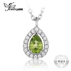 JewelryPalace Pear 0.8ct Natural Peridot 925 Sterling Silver Solitaire Pendant Necklace 18 Inches Women Accessories 2016 Trendy