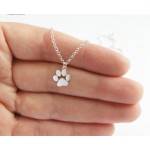 Jisensp New Chokers Necklace Tassut Cat and Dog Paw Print Animal Jewelry Women Pendant Cute Delicate Statement Necklaces N191