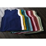 Johnature 12 Colors Tank 2017 New Summer Cotton Women Vest Knitted Solid Color O-neck Washed Female Loose Tops