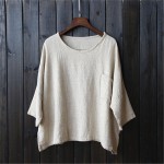 Johnature 2017 Spring New Women T-Shirts Original Half Sleeve Cotton Linen O-Neck Loose Casual High Quality Summer Top