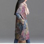 Johnature Women Dress Vintage 2018 Spring New Plus Size Women Clothes Loose Korean Fashion Cotton Robe Print Floral Warm Dress