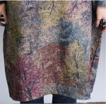 Johnature Women Dress Vintage 2018 Spring New Plus Size Women Clothes Loose Korean Fashion Cotton Robe Print Floral Warm Dress