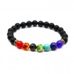 Joyme New 7 Chakra Bracelet Men Black Lava Healing Balance Beads Reiki Buddha Prayer Natural Stone Yoga Bracelet For Women