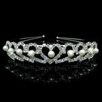 Joyme New Silver Crystal Rhinestone Pearls Hairbands For Women Bridal Wedding Hair Accessories Tiara Headbands Crown Hairwear