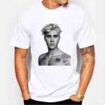 Justin bieber T-Shirt Men/Women Hip Hop hole Sleeve O-neck T Shirt Tee Brand clothing personality design big boy T shirt 74-4#