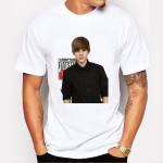 Justin bieber T-Shirt Men/Women Hip Hop hole Sleeve O-neck T Shirt Tee Brand clothing personality design big boy T shirt 74-4#