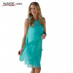 KAIGE NINA spring summer autumn new Korean Women casual floral sleeveless vest printed beach chiffon dress  2238