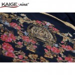 KAIGE .nina New  Summer Style Women Vintage Dress Diamonds Decor Floral Print Casual Loose Chiffon Dresses 815#-1