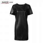 KAIGEnina Fashion Women Bandage Dress Sumem dress Leather Short Sleeve Sexy Party Bodycon Women's Clubwear  Vestidos 2247