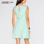 KAIGEnina New  summer women casual dress o-neck sleeveless low-cut dress Polka Dot Dresses 2250