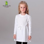 KAMIWA 100% Cotton Girls Dresses Long Sleeve Sweaters Baby Girls Clothing T-Shirts Kids Clothes Tees Children's Pullovers Tops