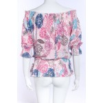 KAYWIDE 2016 New Summer Beach style T Shirts Slash-Neck Half Sleeve Strapless Floral Print T-shirt Loose Sexy Tee Women Tops