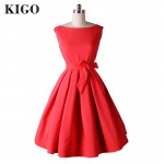 KIGO 2016 Elegant Black Dress Summer Retro 50s Dress Vintage Dresses Audrey Hepburn Vestidos Plus Size Women Clothing K4086