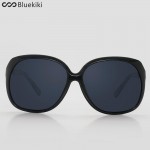 KIKI Women Polarized Sunglasses Retro Big Round PC Frame Brand Design Black Sun Glasses Luxury Ladies Driving gafas de sol mujer