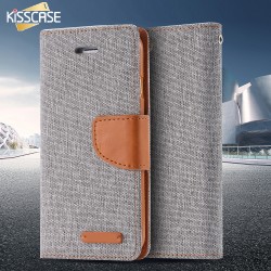 KISSCASE Stand Wallet Flip Cases For iPhone 6 6S 7 5 5S Fashion Hit Color Card Slot Leather Cover For iPhone 7 6s Plus With Logo