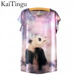 KaiTingu 2016 Brand New Fashion Summer White Harajuku T Shirt Women Tops Three Cats Print Short Sleeve T-shirt Free Shipping