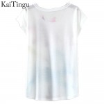 KaiTingu 2017 New Fashion Vintage Spring Summer T Shirt Women Clothing Tops Animal Owl Print T-shirt Printed White Woman Clothes