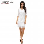 KaigeNina New Fashion Hot Ladies Half Sleeve Lace Dress Elegant Retro Party Autumn Dress 2228