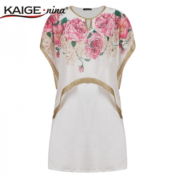 KaigeNina New Fashion Hot Sale Women  fashion style popular women summer dress Diamonds flower soft print dresses 813