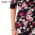 Kaige.Nina New Women's Clothing Novel Style Sleeve Round Collar Without Decoration Printed Summer Tight Mini Dress 1232