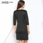 Kaige.Nina New Women's Vestidos Brief Patchwork Style 5 Minutes Of Sleeve O-Neck None Straight Knee-length Summer Dress 1602