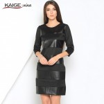 Kaige.Nina New Women's Vestidos Brief Patchwork Style 5 Minutes Of Sleeve O-Neck None Straight Knee-length Summer Dress 1602