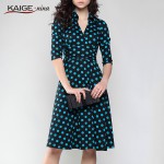 Kaige.Nina Summer Women Dot Polka Dresses Half Black Retro Casual Party Robe Rockabilly 50s Vintage Vestidos Plus Size 2205