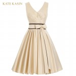 Kate Kasin Women Robe Pin Up Dress Retro Vintage 50s 60s Rockabilly Bow Swing Dress Summer Dresses Elegant Vestido Sukienka