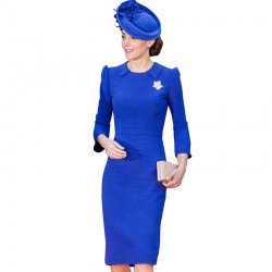 Kate Middleton Dress 2017 New Dresses Long Flare Sleeve Peter Pan Collar With Belt Slim Dresses Women Vestidos NP-SAD196