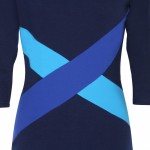 Kenancy Fashion Simple Women Autumn Dress Hit Color Stitching Three Quarter Sleeve V-neck Knee-Length Bodycon Vestidos