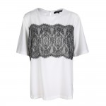 Kissmilk Plus Size Women Clothing Casual Solid Lace T-shirt Patchwork Short Sleeve Tops Tees O-Neck Loose Big Size T-shirt 6XL