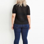 Kissmilk Women Plus Size Big Size 3XL 4XL 5XL 6XL Casual Slim Club Tees Fashion Sexy Sheer Short Sleeve Striped Basic T-shirt