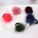 Korean Artificial marten hair Ball Elastic Hair Band Ponytail Holder Girl Hair Clip Headband Hair Accessories Gift Free shipping