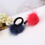 Korean Artificial marten hair Ball Elastic Hair Band Ponytail Holder Girl Hair Clip Headband Hair Accessories Gift Free shipping