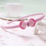 Korean Cute Princess Heart Bow Hair Band Women Girl Acrylic Peach Pattern Hair Hoop Accessories Kids Bowknot Headband 