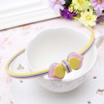 Korean Cute Princess Heart Bow Hair Band Women Girl Acrylic Peach Pattern Hair Hoop Accessories Kids Bowknot Headband 