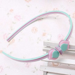 Korean Cute Princess Heart Bow Hair Band Women Girl Acrylic Peach Pattern Hair Hoop Accessories Kids Bowknot Headband 