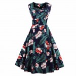 L- 4XL Women Dress Retro Vintage 1950s 60s Rockabilly Floral Swing Summer Dresses Elegant Tunic Vestidos