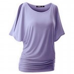 LASPERAL Brand T Shirt Women Batwing Sleeve Shirts Top Solid O-Neck Cotton Blend Summer Tee Tops Female Plus Size Casual Shirts