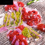 LD LINDA DELLA Runway Designer Dress Women's High Quality Long Sleeve Flower Luxury Sequined Beading Mermaid Party Dress