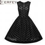 LERFEY Women Dot Polka Sexy Dress A Line Mesh Vestidos Black Sleeveless Patchwork Casual Dresses Plus Size Party Dresses