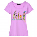 LIKEPINK 2017 Summer Tops Women T-Shirt Little Cartoon Classic T Shirt Handmade Tee Shirt Femme Camiseta Short Sleeve Plus Size