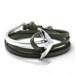 LIVVY 2016 new charm man bracelet with high quality leather bracelets multilayer friendship anchor bracelet  leather bracelet