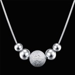 LN019 Lost Money Promotions Free shipping Beautiful fashion Elegant silver plated  charm chain bead pretty Lady Necklace jewelry