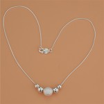 LN019 Lost Money Promotions Free shipping Beautiful fashion Elegant silver plated  charm chain bead pretty Lady Necklace jewelry
