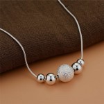 LN019 Lost Money Promotions Free shipping Beautiful fashion Elegant silver plated  charm chain bead pretty Lady Necklace jewelry