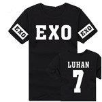 LUCKYFRIDAYF kpop exo kar sehun xiumin baekhyun terra sticker t-shirt  women t-shirt women exo tshirt harajuku exo